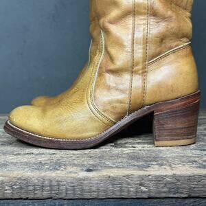 Vintage Frye Campus Boots Women’s 6.5B Tan Leather Made in USA Classic 8515 USA